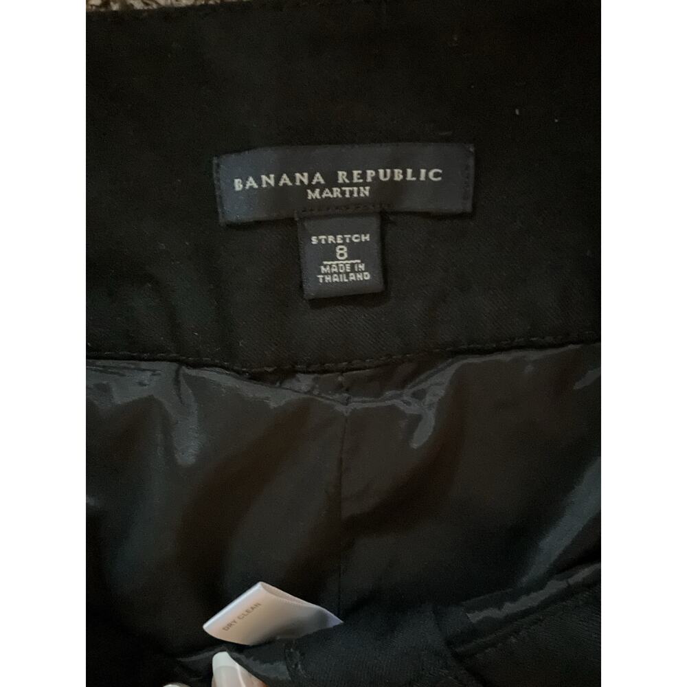 Banana Republic Martin Linen Pants Size 8 Black Straight Leg Work Pants - Picture 3 of 6